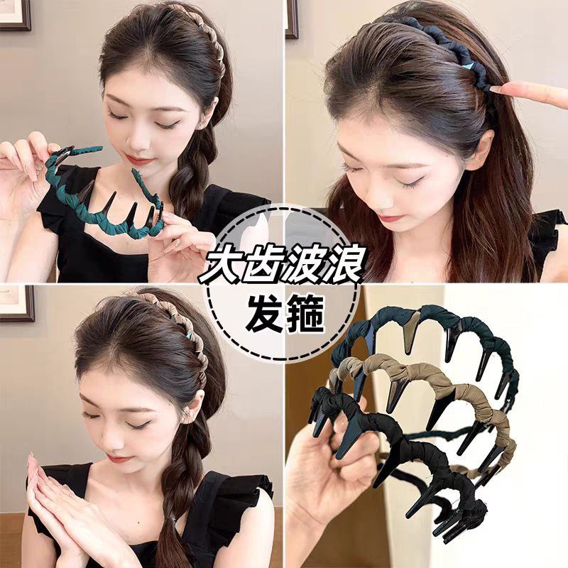 تل مو پارچه ای دخترانه وارداتی طرح زیگزاگی